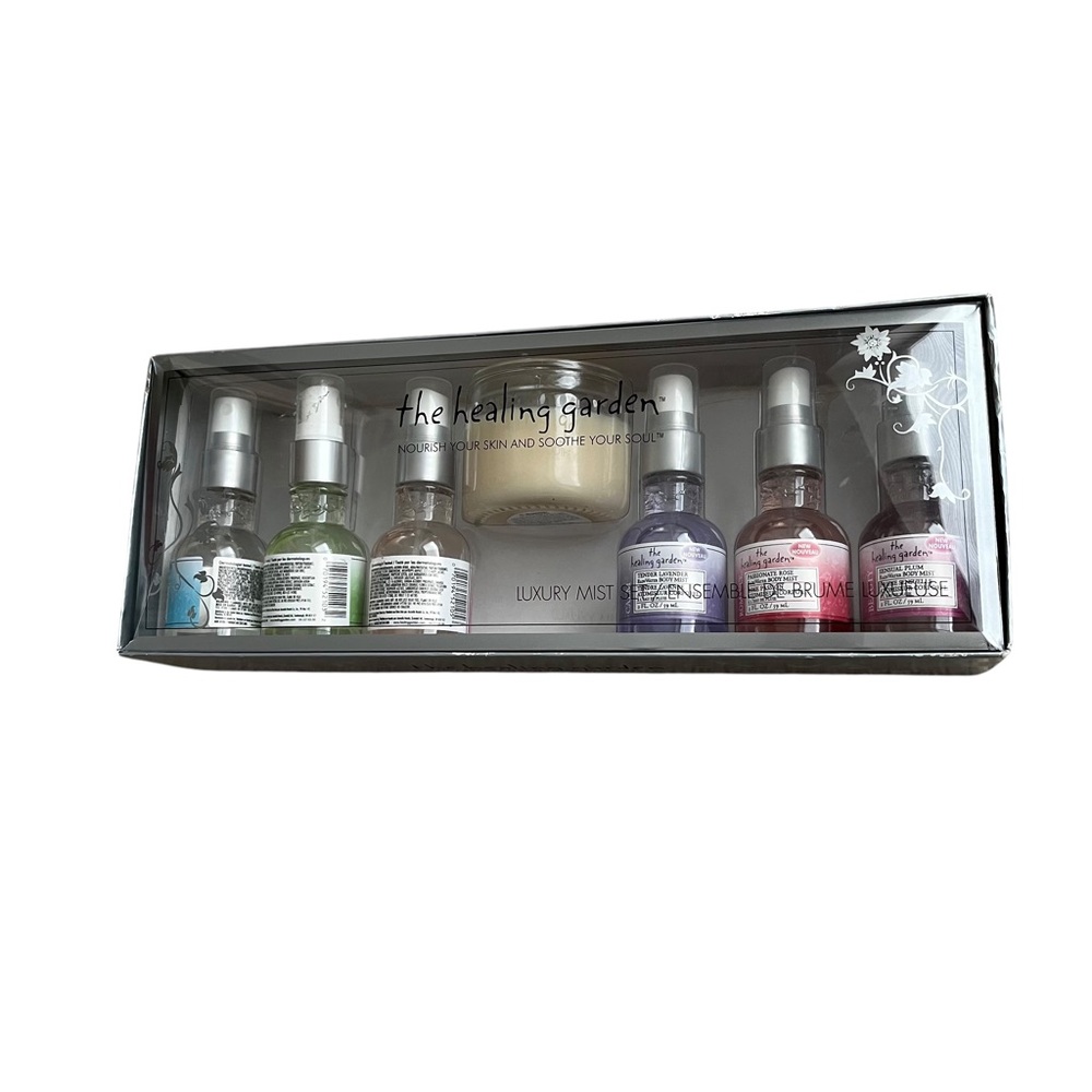NEW the healing garden luxury mist set of 6 with candle